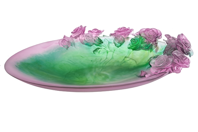 Coupe magnum rose passion pink and green - Daum